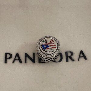 Pandaora Puerto Rico Flag Charm Bead
